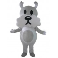 White and Gray Schnauzer Dog Mascot Costume Animal