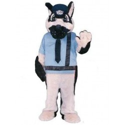 Costume de mascotte de chien d'officier de police de la circulation blanc Animal