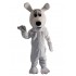 Disfraz de mascota de perro blanco recién llegado con animal de orejas largas