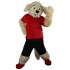 Amüsantes braunes Fell Pudel Hundemaskottchen Kostüm mit rotem T-Shirt Tier
