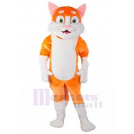 White and Orange Cat Mascot Costume Animal