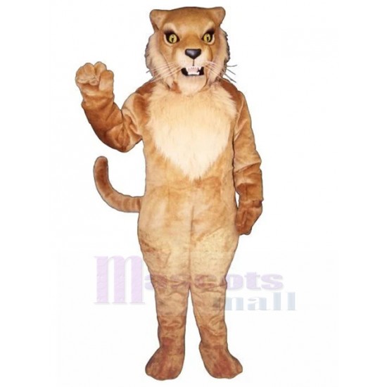 Serious Light Brown Wildcat Mascot Costume Animal
