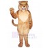 Sérieuse Chat Sauvage Brun Clair Costume de mascotte Animal