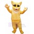 Yellow Cat Mascot Costume with White Mane Animal