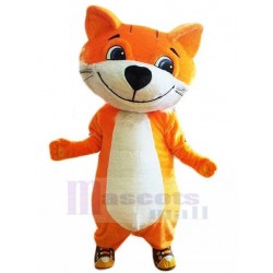 Cheerful Cute Orange Cat Mascot Costume Animal