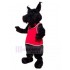 Haariger schwarzer Schnauzer Hundemaskottchen Kostüm mit roter Weste Tier