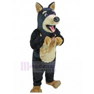 Schwarzer Dobermann-Hund Maskottchen Kostüm Tier