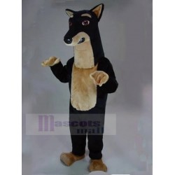 Ernster schwarzer Pinscher Hund Maskottchen Kostüm Tier