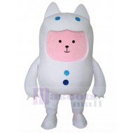 Pinke Katze Maskottchen Kostüm mit weißem Neko-Anzug Tier