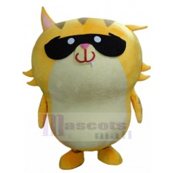 Cool Yellow Tabby Cat Mascot Costume with Sunglasses Animal