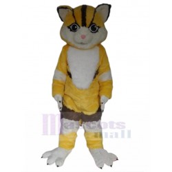 Clever Gelbe und braune Katze Maskottchen Kostüm Tier