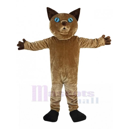 Alerte Chat Brun Costume de mascotte Animal aux yeux bleus