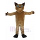 Alert Brown Cat Maskottchen Kostüm Tier mit blauen Augen