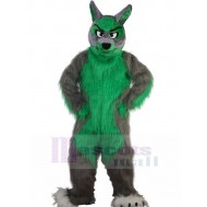 Power grün und stark Wolf Maskottchen Kostüm Tier