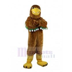 brun Des sports Aigle Costume de mascotte avec plume blanche Animal
