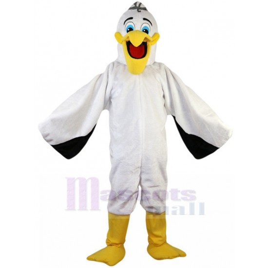 Reconnaissant Pélican blanc Costume de mascotte Animal