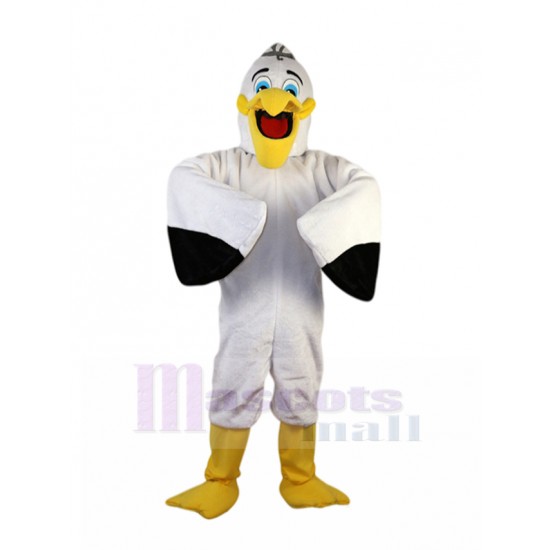 Reconnaissant Pélican blanc Costume de mascotte Animal
