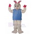 conejo blanco Disfraz de mascota en camisa azul Animal