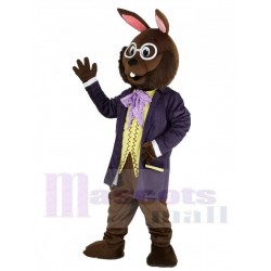 Monsieur Lapin Lapin en smoking violet Costume de mascotte Animal