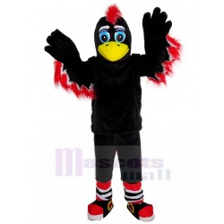 Black Sports Eagle Mascot Costume with Red Fur Animal