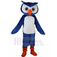 Likable Blue and White Owl Mascot Costume Animal
