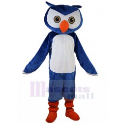 Likable Blue and White Owl Mascot Costume Animal