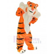 Tigre orange zélé Costume de mascotte avec barbe blanche Animal