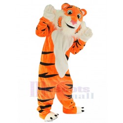 Zealous Orange Tiger Mascot Costume with White Beard Animal
