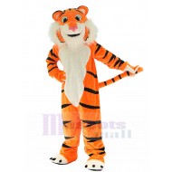 Tigre orange zélé Costume de mascotte avec barbe blanche Animal