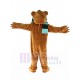 Brown Violent Bear Mascot Costume with Blue Scarf Cartoon