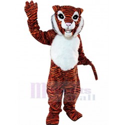 Orange Tiger Mascot Costume with White Fur Animal