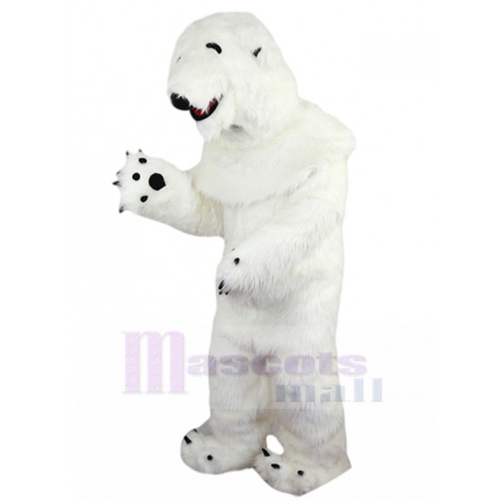 Naiv Eisbär Maskottchen Kostüm mit langem Fell Tier