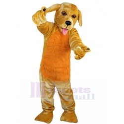 Behaart Hellbrauner Hund Maskottchen Kostüm mit orangefarbenem Fell Tier