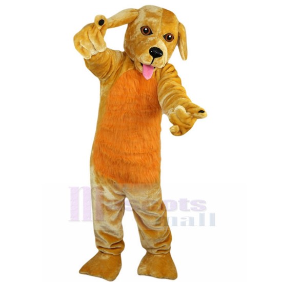 Behaart Hellbrauner Hund Maskottchen Kostüm mit orangefarbenem Fell Tier