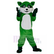 Well-groomed Green Raccoon Mascot Costume Animal