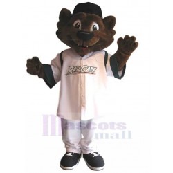 Brown Rail Cats Cat Mascot Costume in White Suits Animal