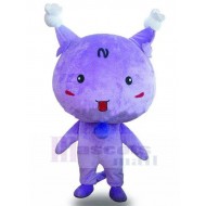 Purple Bun Cat Mascot Costume Animal