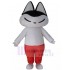 Loucher Chat Costume de mascotte en pantalon rouge Animal