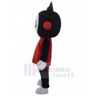 Black and White Cat Mascot Costume with Red Shirt Animal