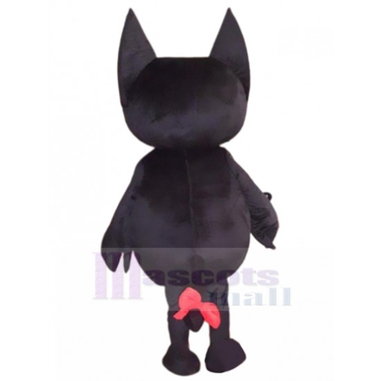 Chat noir Costume de mascotte avec nœud papillon rouge Animal