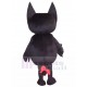 Schwarze Katze Maskottchen Kostüm mit roter Fliege Tier