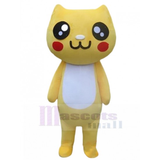 Affectionate Yellow Cat Mascot Costume Animal