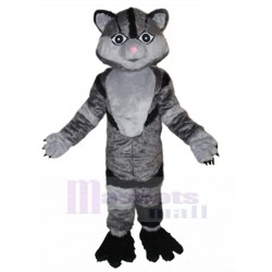 Dunkelgraue Katze Maskottchen Kostüm mit großen Augen Tier