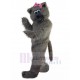 Behaart Graue Katze Maskottchen Kostüm mit Fliege Tier