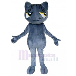 Joking Grey Cat Mascot Costume with Yellow Eyes Animal