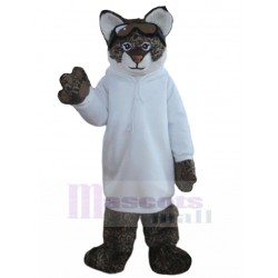 Amical Chat du Bengale Costume de mascotte en sweat à capuche blanc Animal