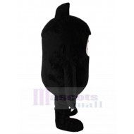 Pinke Katze Maskottchen Kostüm mit schwarzem Neko-Anzug Tier