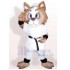 Beige und weiße Katze Maskottchen Kostüm in weiss Tier