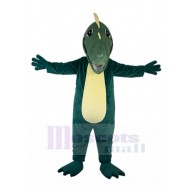 Dunkelgrün Krokodil Maskottchen Kostüm mit gelbem Bauch Tier