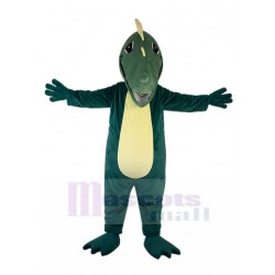 Dark Green Crocodile Mascot Costume with Yellow Belly Animal